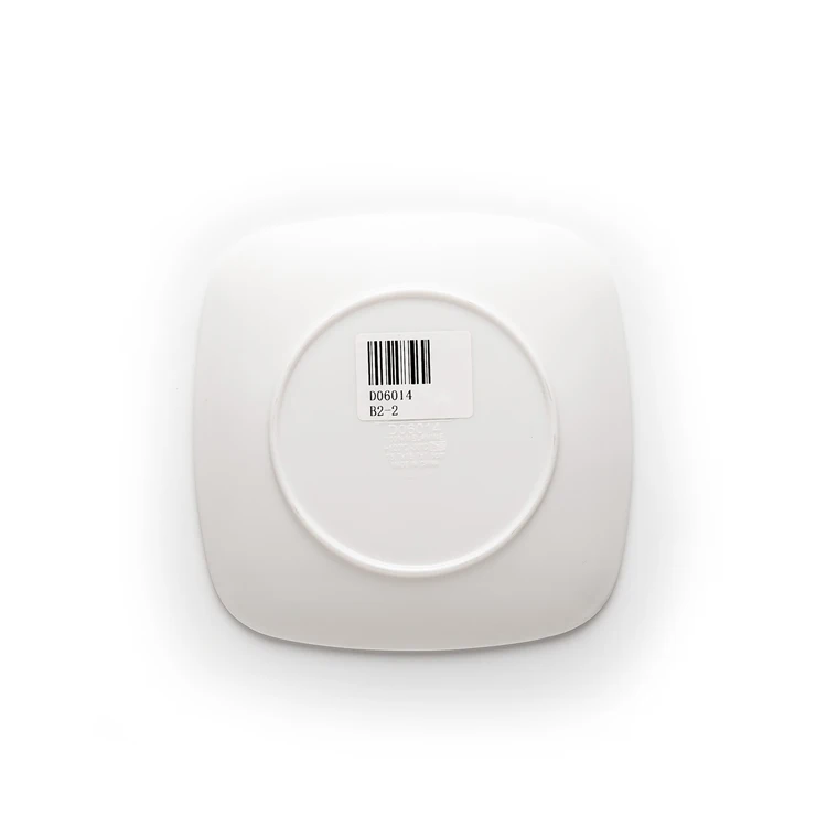 factory price 6 inch square white melamine plastic cake plate