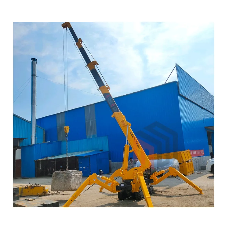 Diesel Engine Spider Crane Hoist Man Bucket Lift Tracked Remote Control Spider Crawler Crane