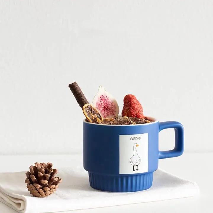 French ceramic animal coffee cup breakfast milk afternoon tea cup cute and high-end tabletop decoration