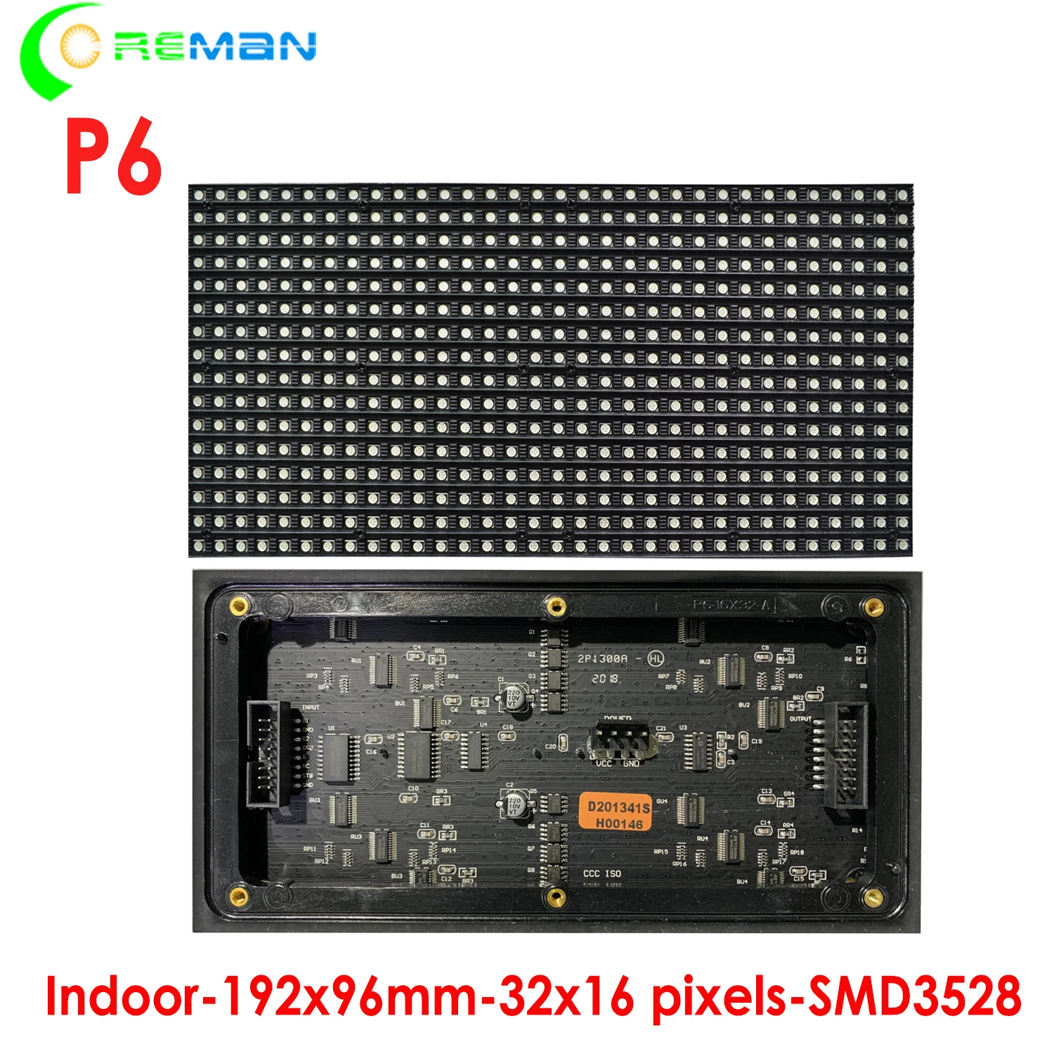 High brightness led module p6 indoor 192x96mm 32x16 pixel  SMD3528 RGB full color led matrix module
