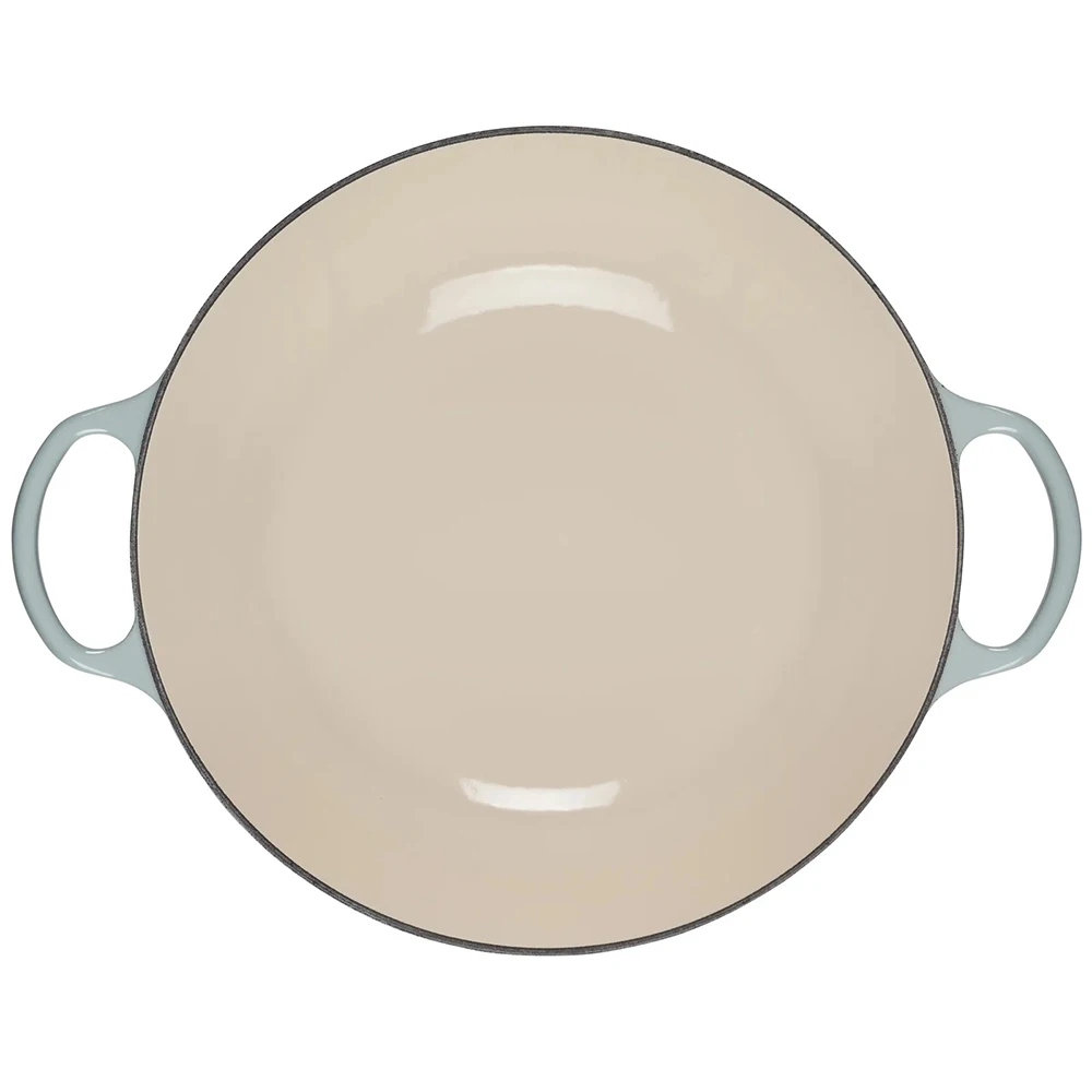 Bright Houseware Non Stick Round Shallow Enameled Cast Iron Casserole Soup Pot 26cm Sea Salt Cast Iron Marmitta Stir-fry Pot