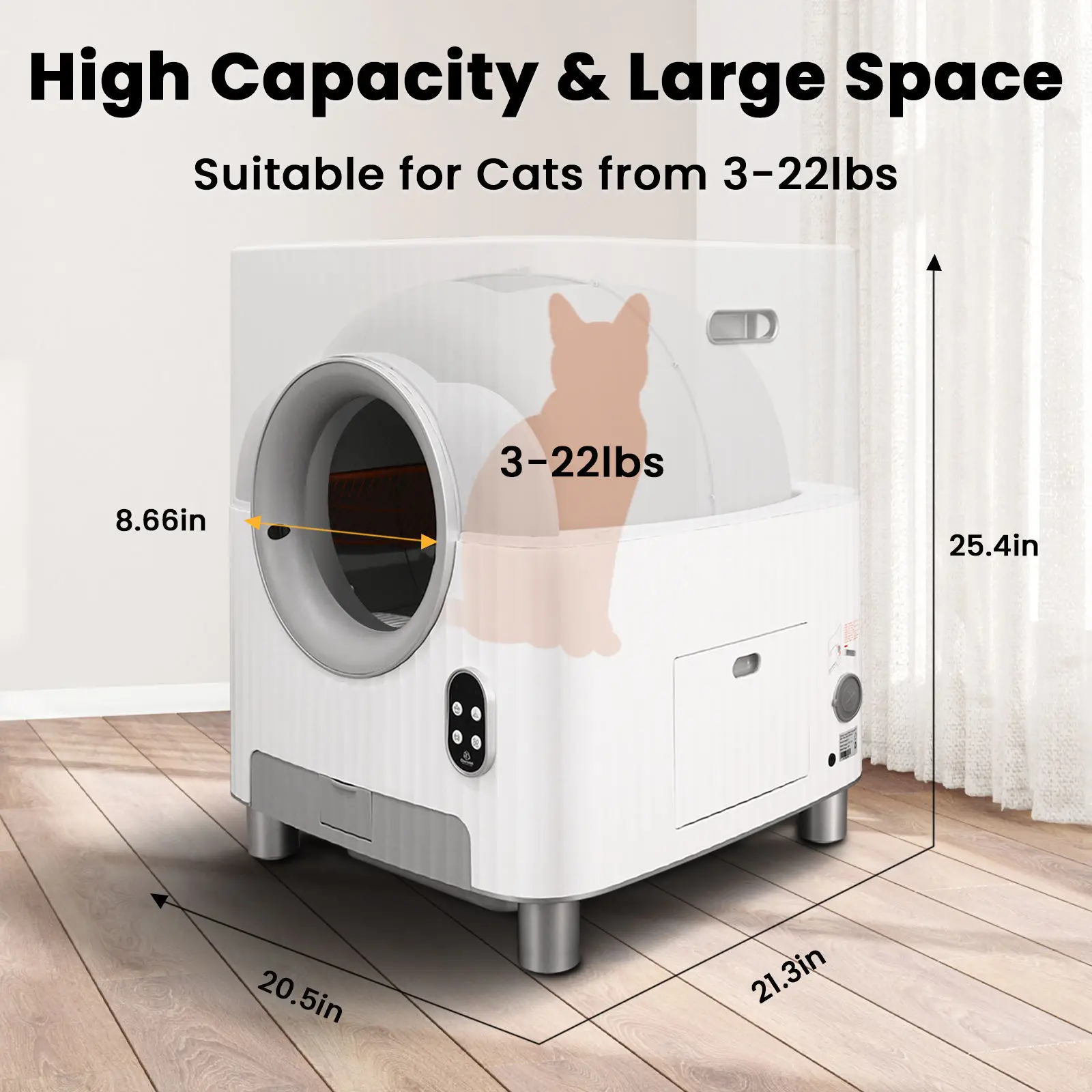 New hot selling large clean and deodorizing fully automatic cat litter box With APP self cleaning cat litter box