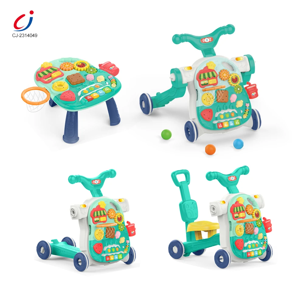 Cheap Multifunction marche bebe 4 en 1 Learning Table Walking Trolley Plastic Push/pull Toys Baby Car Walker 4 In 1