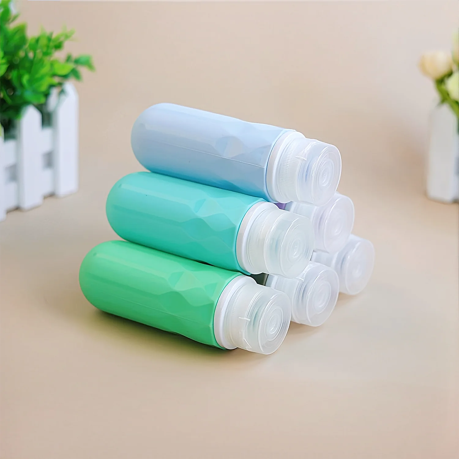 OEM 89ml\\/3oz Leak Proof Portable 5pcs Set Travel Bottle Kit BPA Free Refill Silicone Travel Bottles For Toiletries