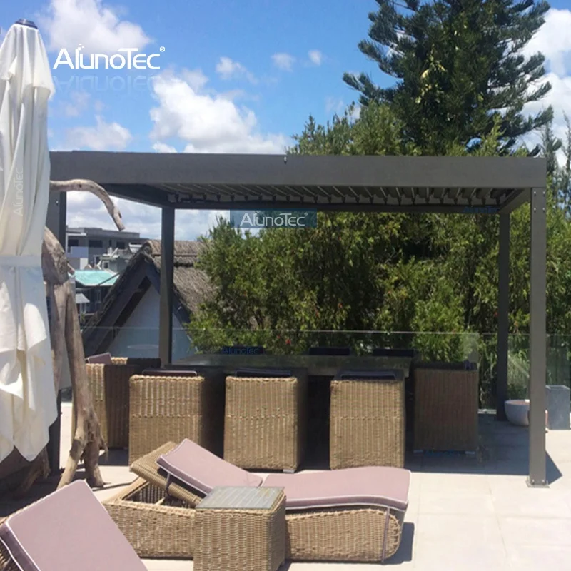 AlunoTec Customized Fashion Gazebo Modern Adjustable Outdoor Pergola Automatic Waterproof Tent Canopy