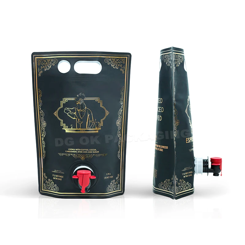 Custom Gravure Printing 1L 2lL3L 4L 5L  Secure Doypack Wine Pouch Liquid Packaging Bag Stand Up Bag In Box With Valve