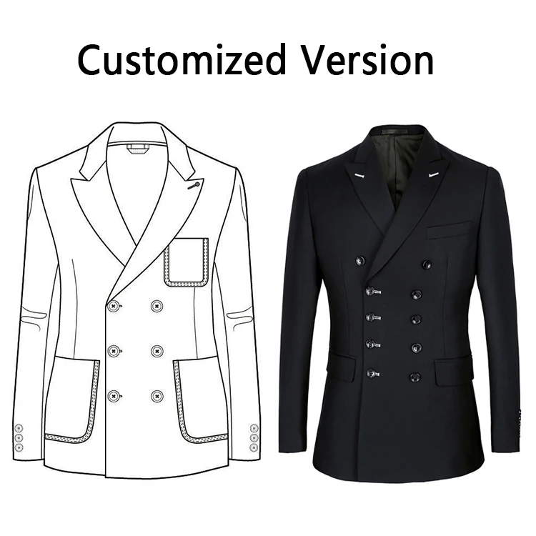 Custom 3 Pieces Blazer Femme Fabric Style 2pcs Slim Fit Attire Abito Da Sposo Plus Size Wedding Men Suit Groom Dress