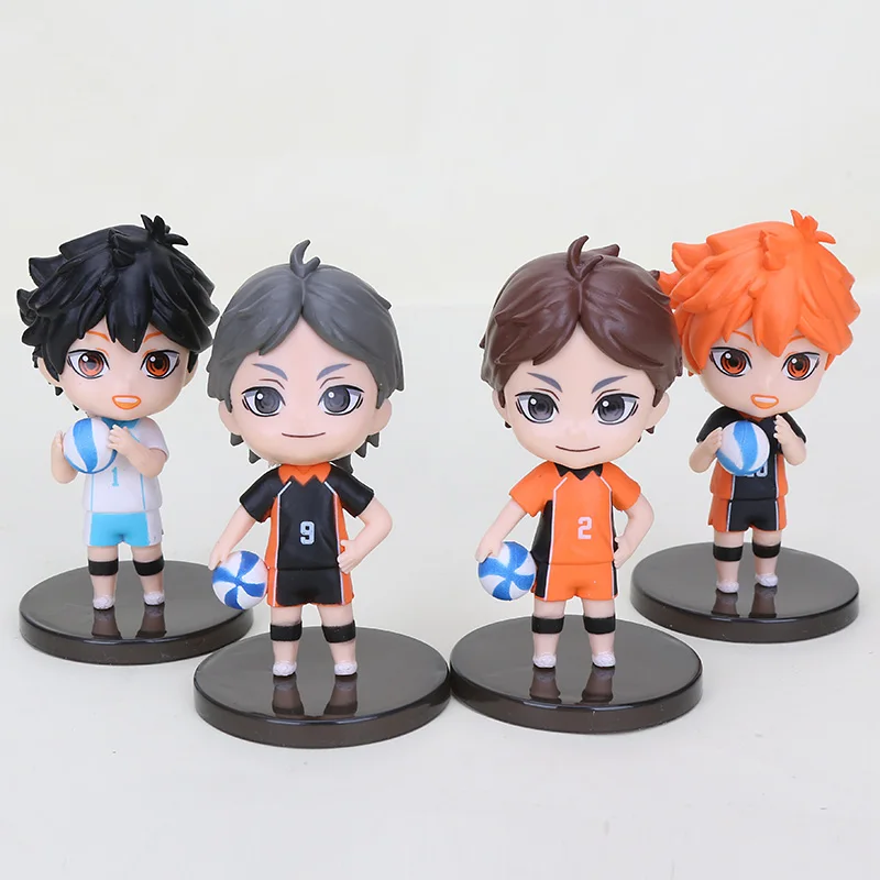 Dropship 4pcs /set Haikyuu Anime Action Figures Cute PVC Collection Model Toys