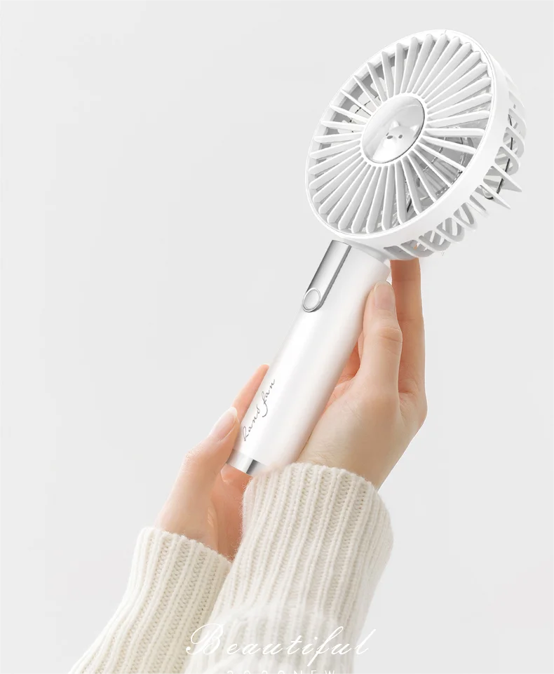 Quick Custom Label Refrigerated Hand-Held Cute Small Fan Small Student Carry Dormi Rechargeable Hand Fan
