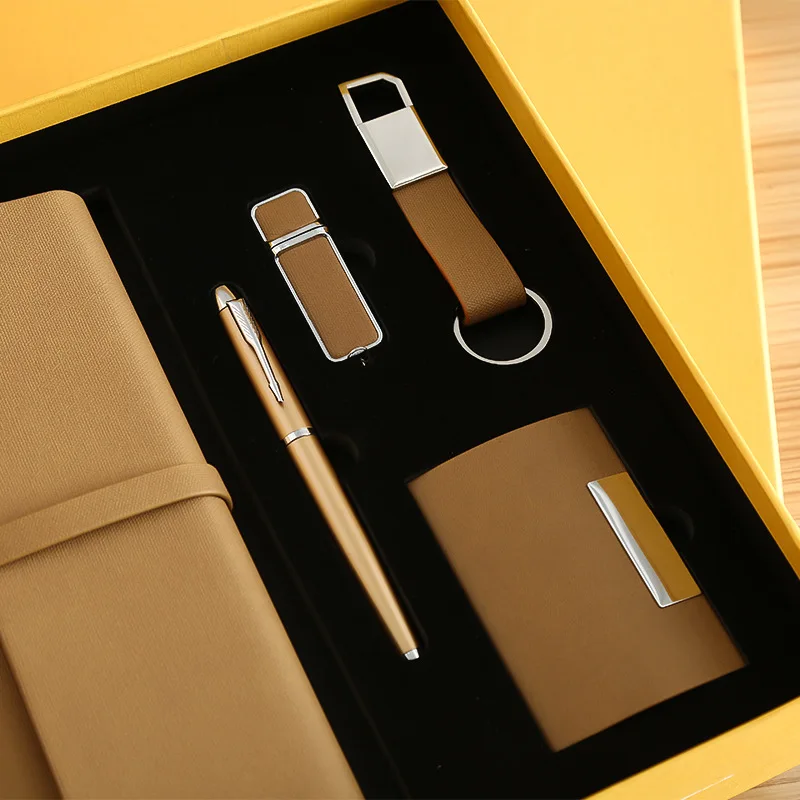 Customized high-quality business gift set Notebook Thermos Cup Signature pen USB Flash drive Business card case office gift set