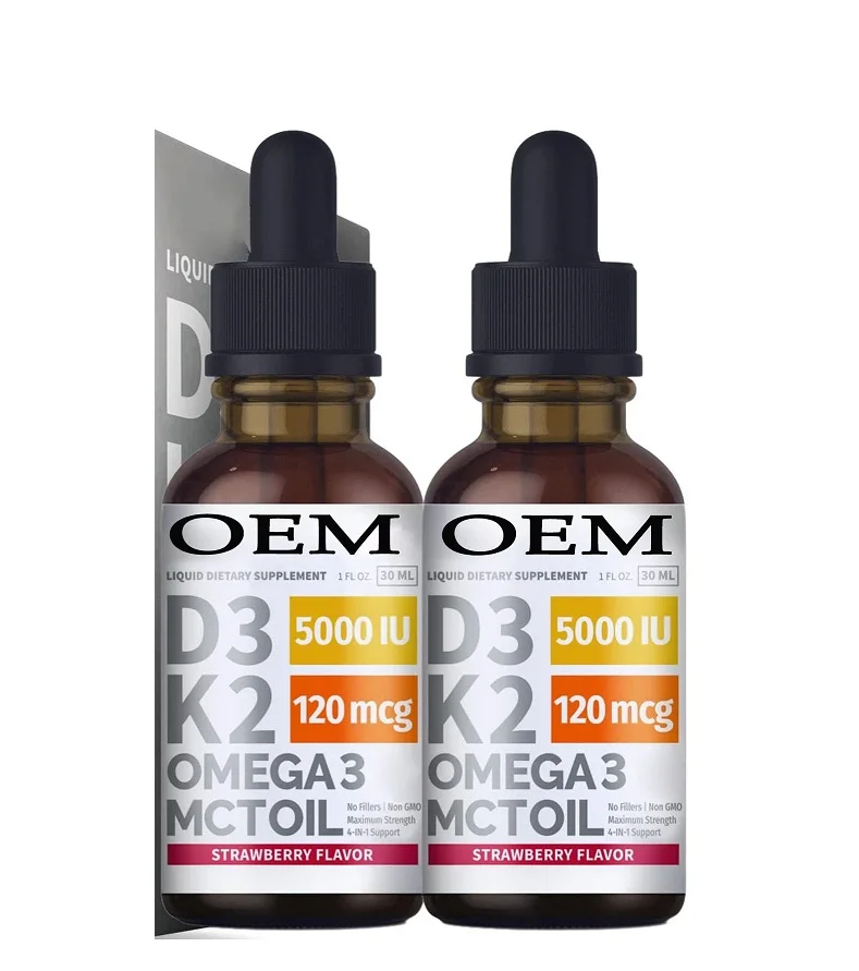 Жидкая пищевая добавка витамины D3 K2 Omega 3 MCT 60 мл