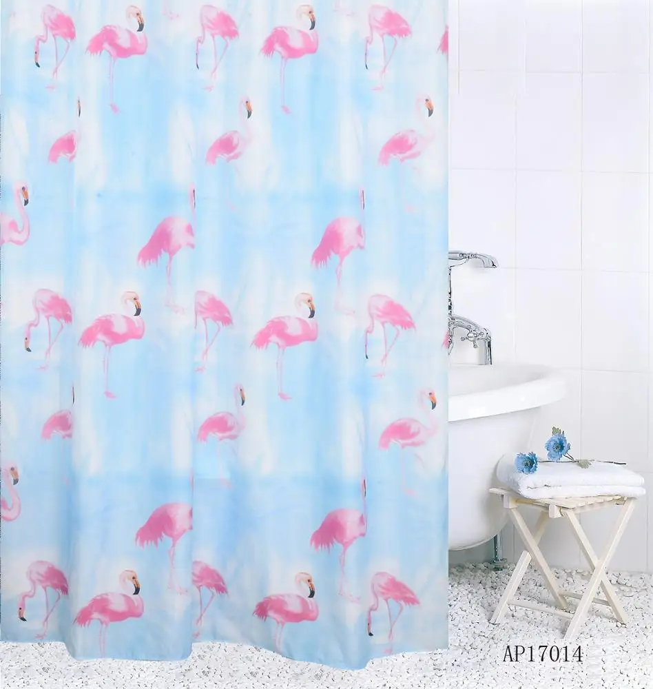 Hot Sell Digital Printing Mildew Resistant Soft Touch Waterproof Polyester Fabric Shower Curtain