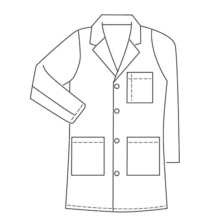 Cotton polyester hospital unisex white doctor nurse uniform dress smock medical surgical lab coat with pockets