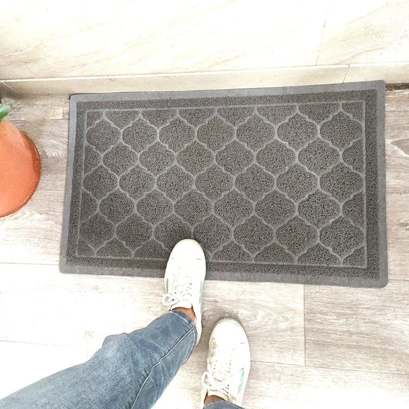 Non-Slip PVC Door Mat Durable Trap Dirt and Dust Front Door Welcome Mat for Entryway,Patio,Garage,High Traffic Areas