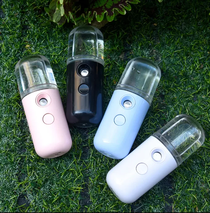 USB Rechargeable Mini Ionic Face Humidifier Portable Handheld Water Drops Nano Spray Hydrating Cars Household Rohs Battery