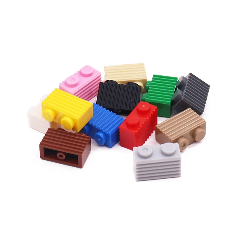 MOC кирпичи совместимые 2877 модифицированные 1x2 с решеткой рифленый профиль небольшие пластиковые аксессуары строительные блоки DIY модель игрушки