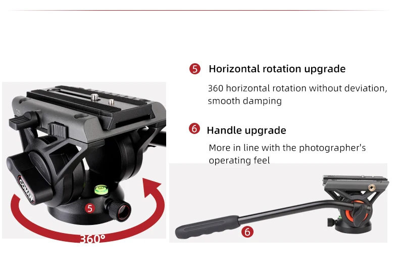 Coman 1.89M DX16LQ5S go pro OEM aluminum professional camera Video Tripod for nikon dslr camera factory wholesale supply