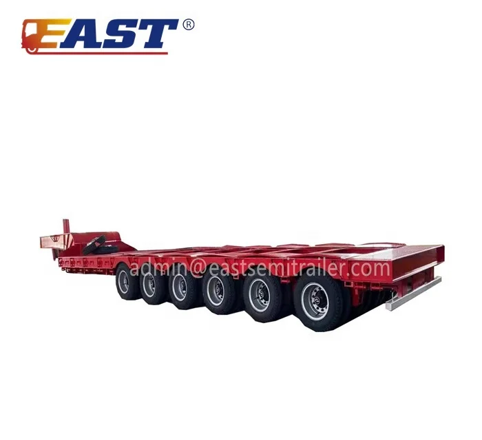 EAST Excavator loader lowboy lowbed semi-trailer 6 lines 12 axles lowbed ramp trailers low bed tractor trailer 80-200 ton