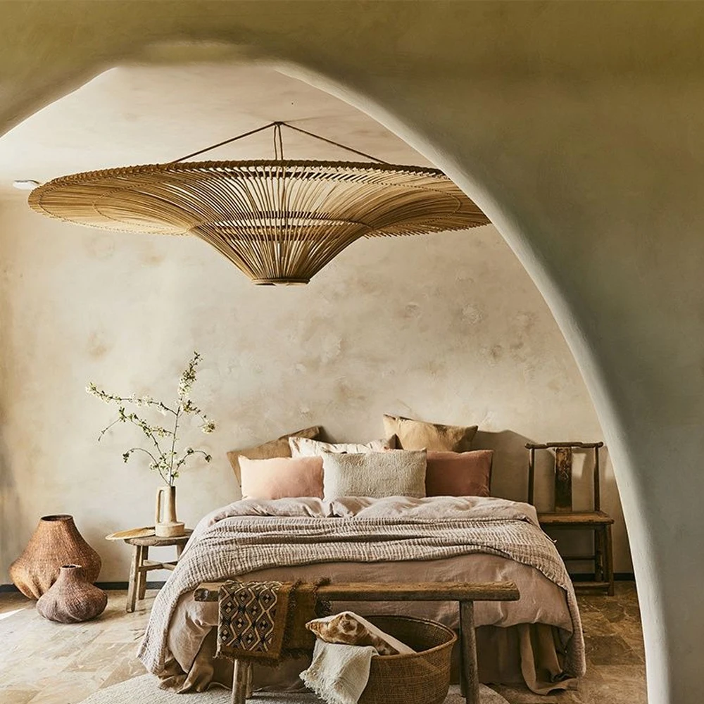 Large Modern Rattan Pendant Light Ceiling Lampshade 100CM Oversized Chandelier