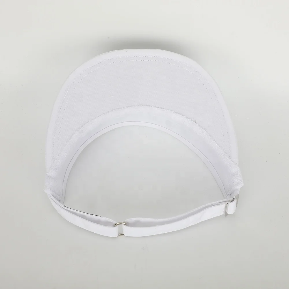 Wholesale OEM Custom High Quality White Adjustable Embroidery Logo Sport Gorras Men Women Beach Cap Golf Sun Visor Hat