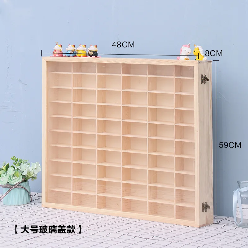 custom cheap unfinished pine wood Display Case Wall Cabinet for 1:64 Scale Matchbox Hot Toy Cars Wheels