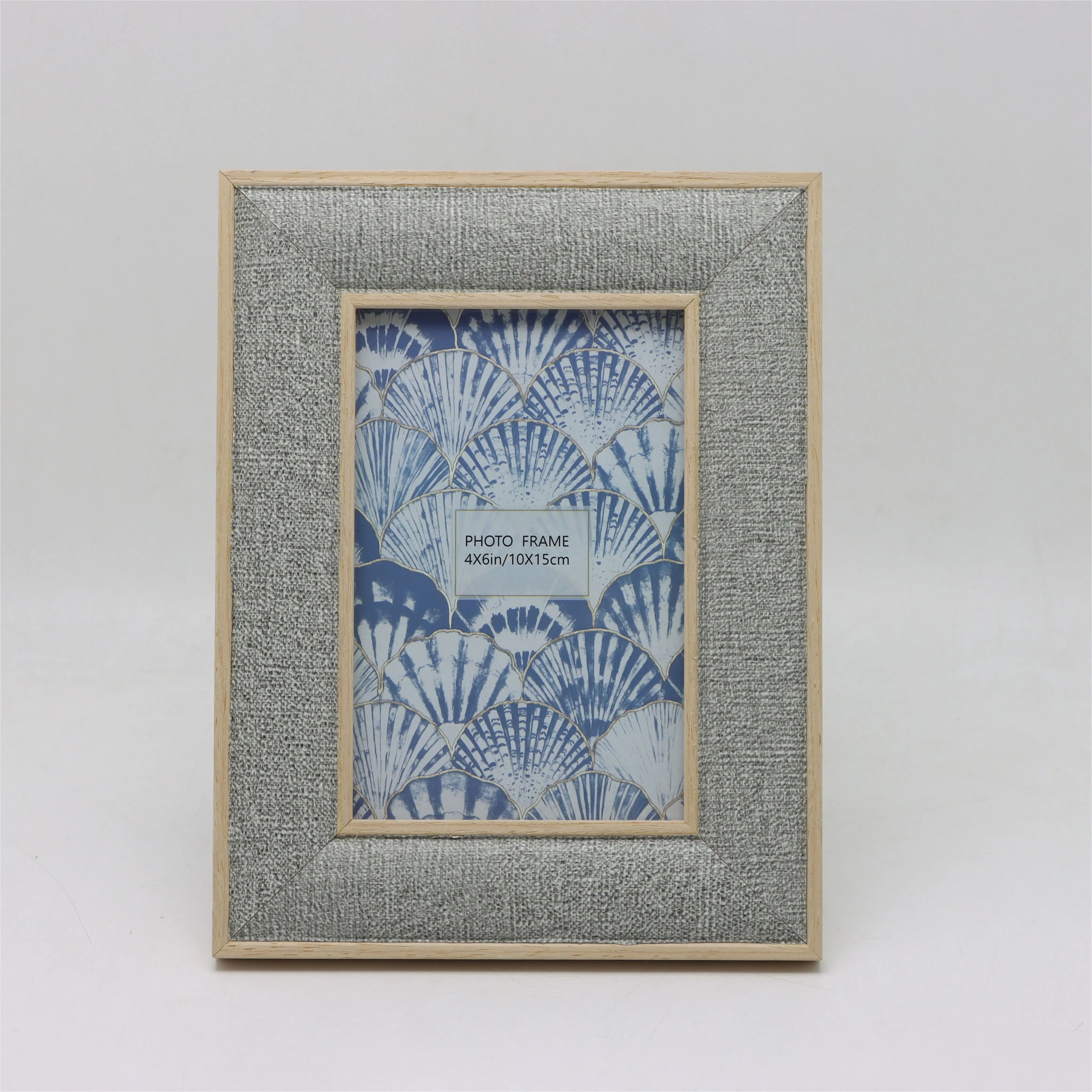 Wholesale Customized Size photo frame 5*7 inch PVC Fabric effect Picture Frame For Wall or Tabletop
