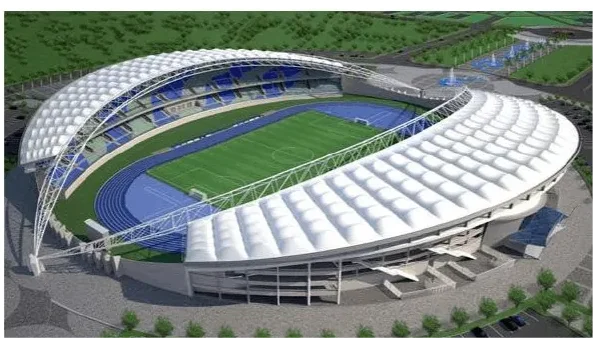 Tensile Shade Tent Stadium PVDF Fabric Roof Architectural Membrane Structure