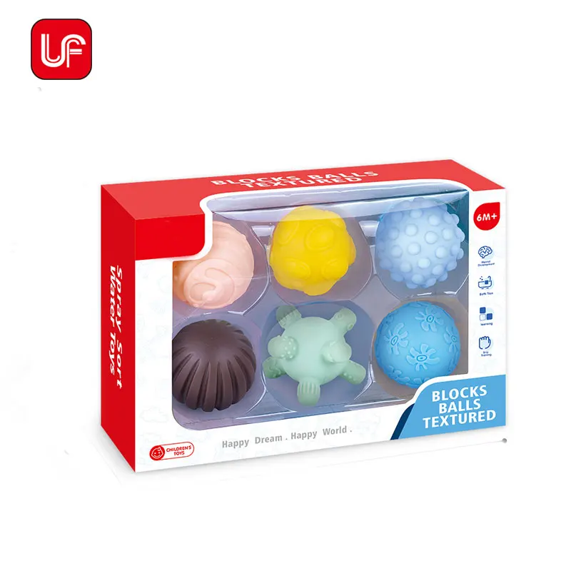 Good Quality Baby Toys 6Pcs Eco-friendly PVC Ball Baby Bath Toys Fish Game Soft Rubber Ball