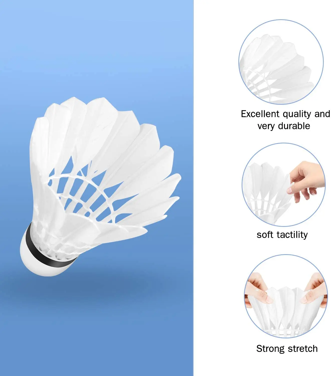 Best Quality Playful 12-Pack Dozen Badminton Shuttlecocks for Outdoor Sports Training