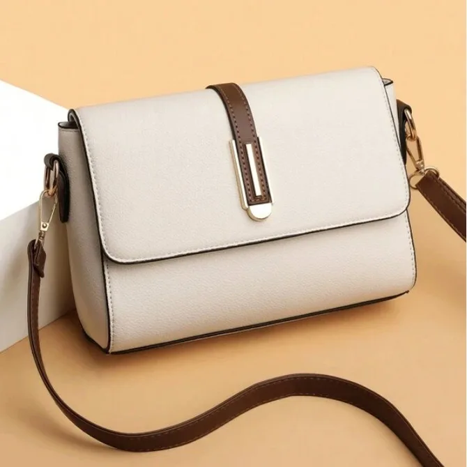 New Fashion Ladies Shoulder Crossbody Bag for Women with Premium Texture Pure Color Small Square Soft Leather PU Polyester
