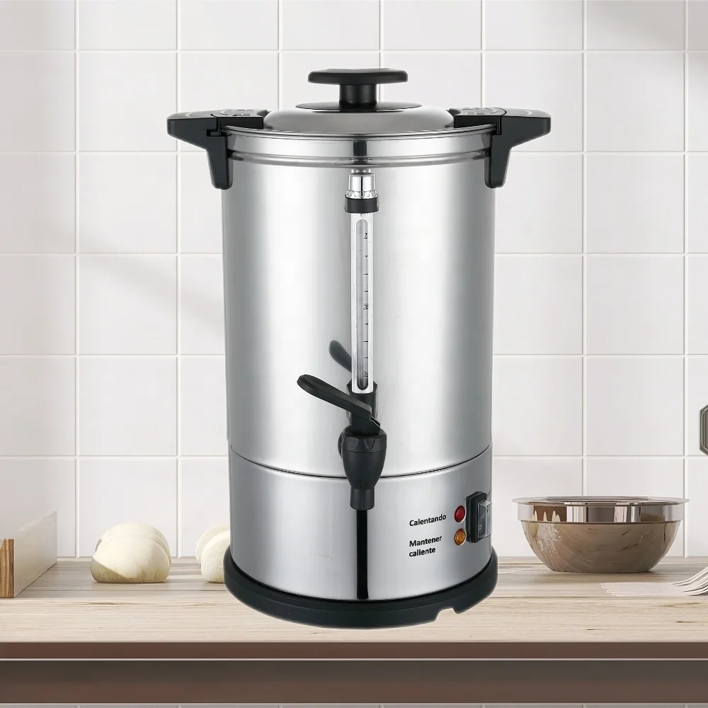 Stainless Steel 10L Double wall Insulated Hot Water Urn Electric Catering Water Boiler Water Bucket