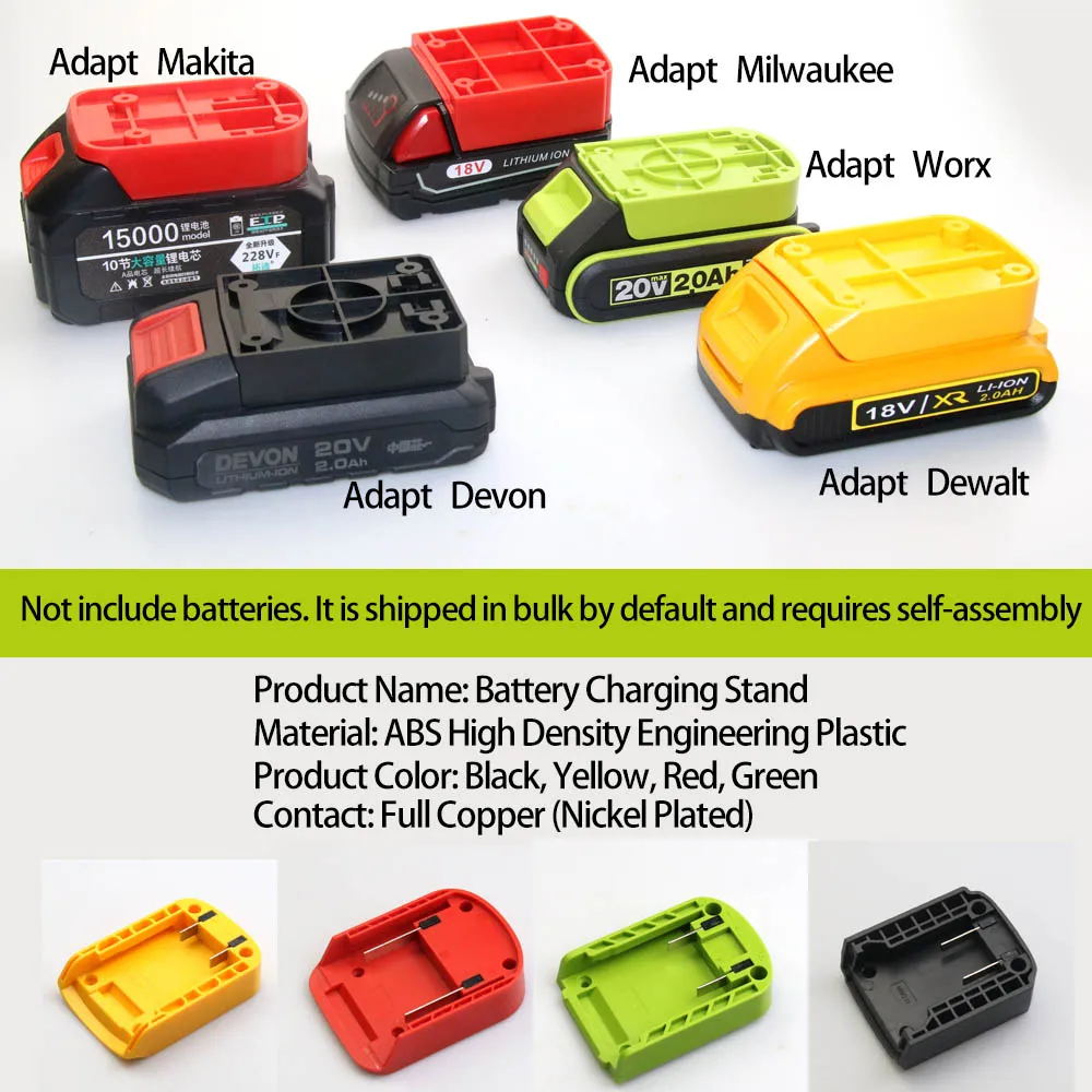 DIY Adapter Converter Base Charging Head Shell for Makita for DeWalt for Worx for Milwaukee 18V Lithium Battery DIY Connector