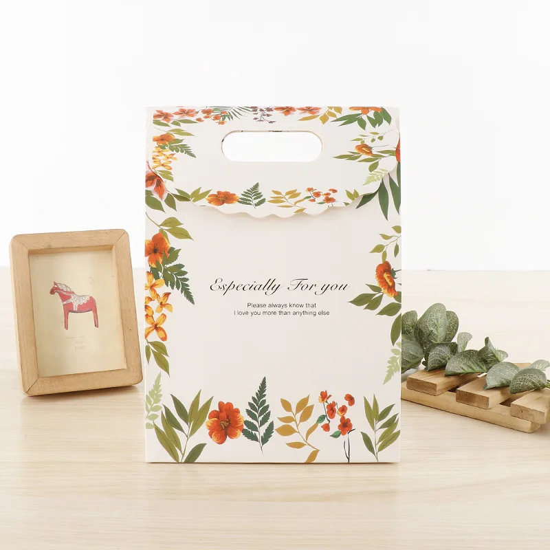 wholesale custom printing logo kraft paper shopping bag and portable Hiraguchi Velcro gift bags