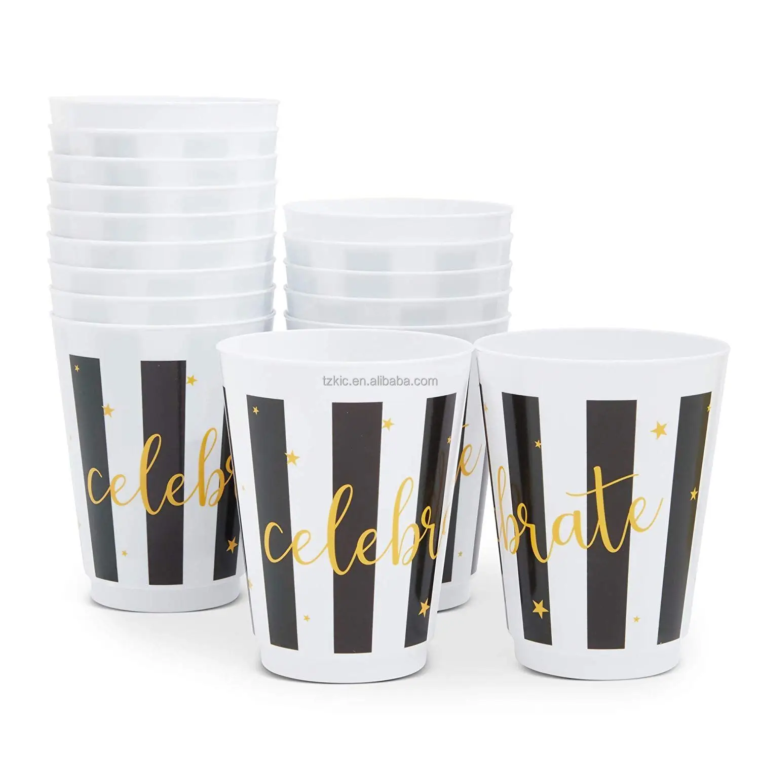 Personalized Frosted Plastic Party Cups - Vegas Before Vows Frost-Flex Plastic Drinking Cup, 12-Ounce, Frosted