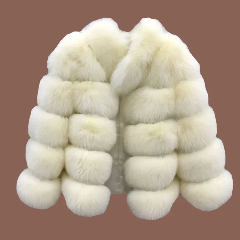 New Faux Fox Fur Coat Women Winter Fashion Stand Collar Artifical Fur Coats Women Warm Overcoat Female Faux Fur Jacket