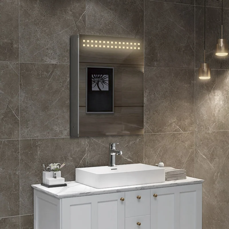 Настенный современный туалетный столик с зеркалом для ванной комнаты