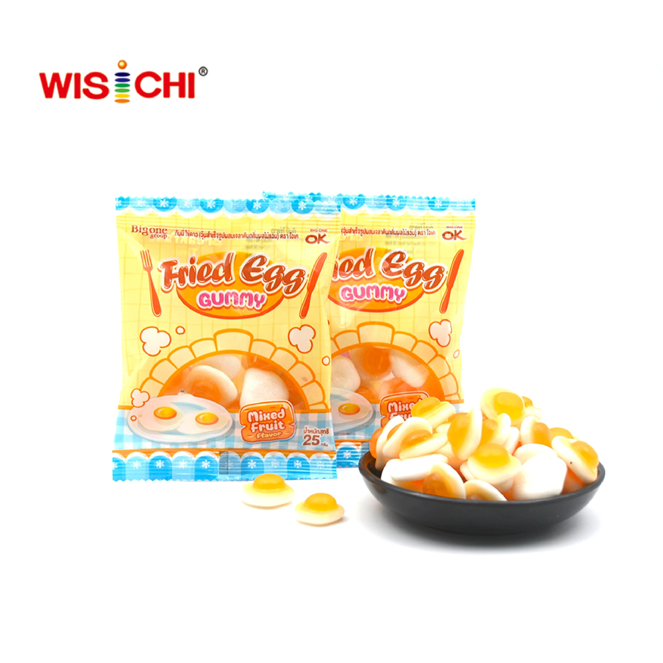 Бесплатный образец Халяль жареное яйцо Жевательные Конфеты Мягкая Сладкая индивидуальная упаковка oem