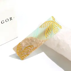 XinMei wholesale large 10cm headwear duck bill hair clips tow toned leaf hair clip acrylic acetate hair clip hairgrips for women