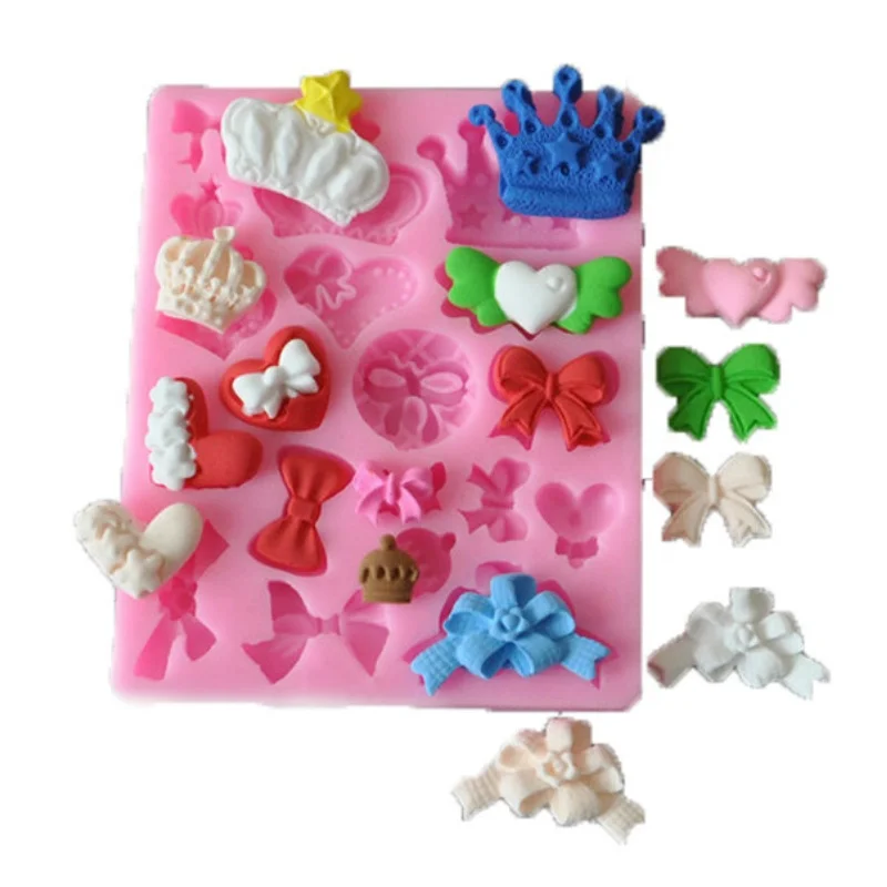 BPA Free Silicone Mold Food Grade Chocolate Mold  Handmade DIY Loaf Soap Mould Crown Bow Heart Flower Shapes Cake Mold