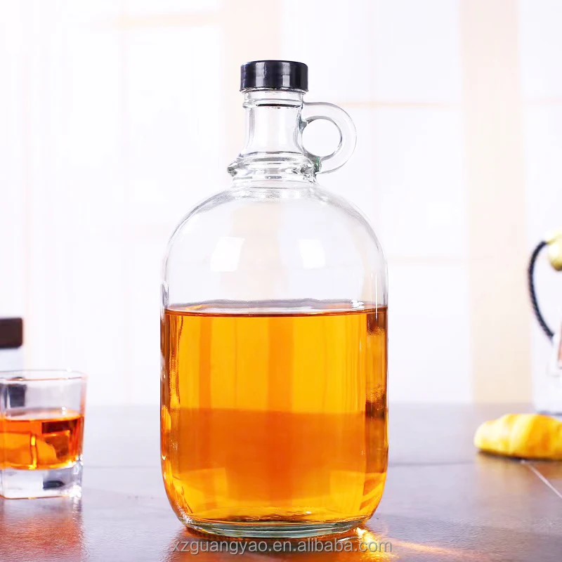 Wholesale 500ml 1000ml maple syrup transparent glass bottles with screw caps