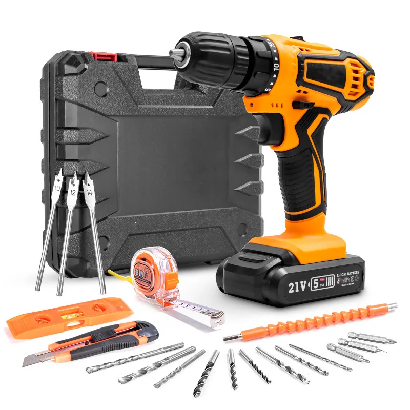 Hot Selling Rechargeable Power Tools 10mm Li-ion Battery Cordless Screwdriver Kits Lithium Electric Impact Drill Set