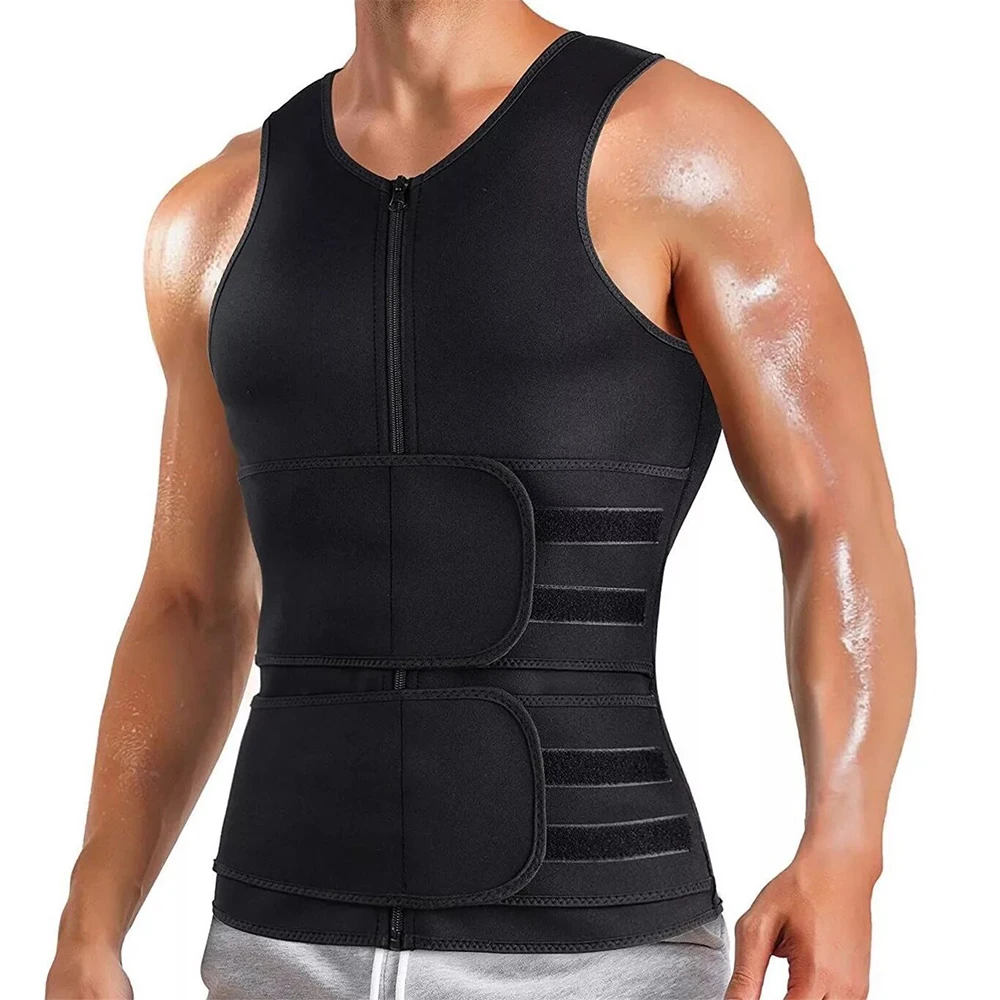 Neoprene Sauna Sweat Fat Burner Abdominal Control Gym Fitness Slimming Vest Waist Trainer Corset Body Shaper For Men