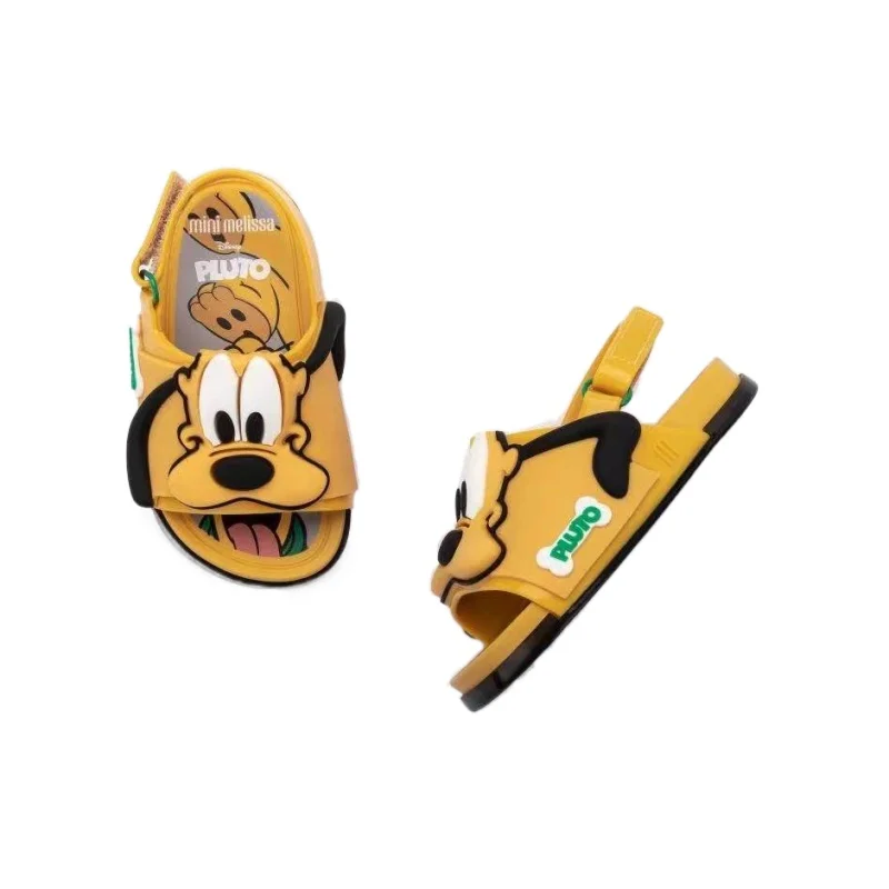 Сандалии принцессы с кристаллами для мальчиков и девочек, детские сандалии-желе с мягкой нескользящей подошвой