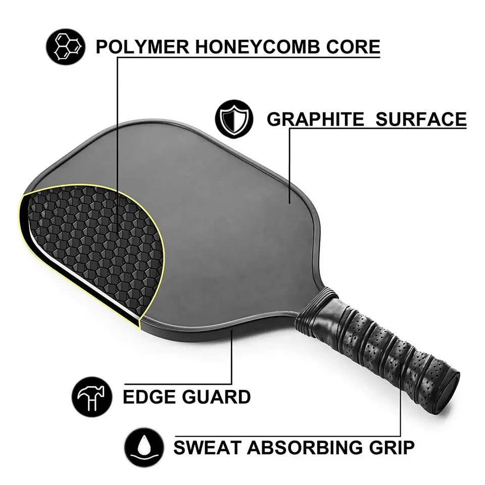 High Quality T700 Graphite Fiberglass Surface PP inner core usapa approved Lightweight Pick Game Accessories  Pickleball Paddles