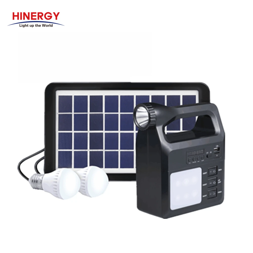Emergency Mini Portable Solar Power Energy Home Lighting System with Charger Radio MP3 Player Blue tooth