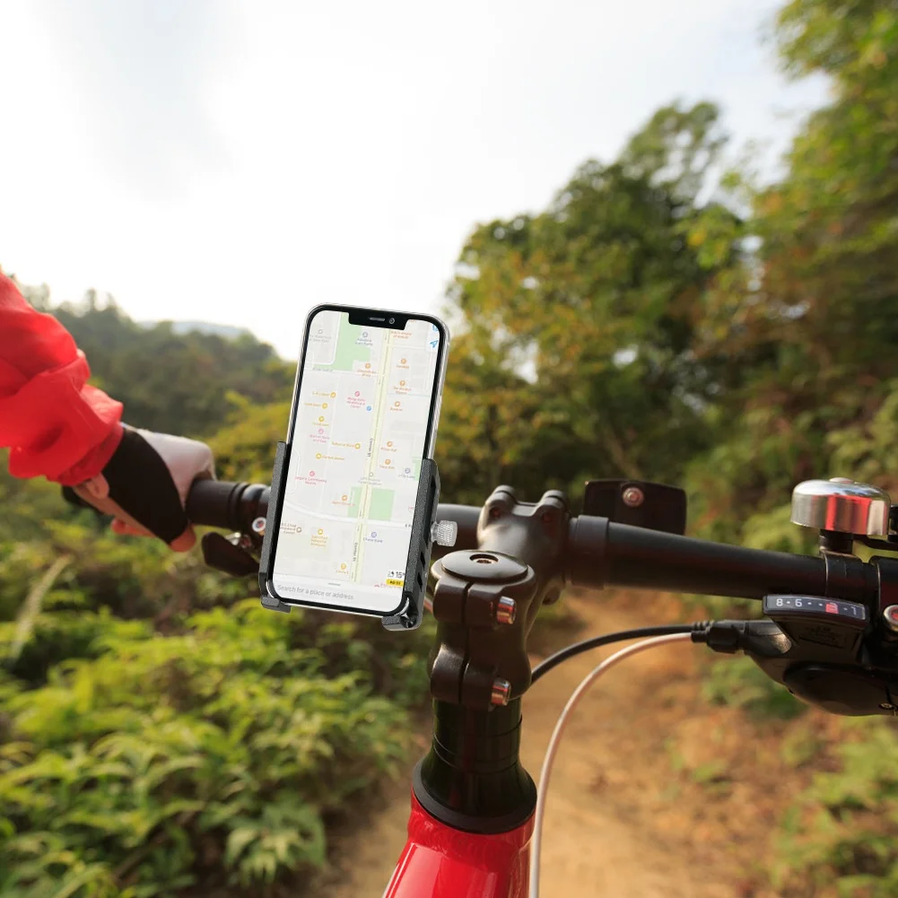 Anti-fall Bicycle Phone Holder Bendable Double Rotation Bike Holder Rack Smart Phone Holder For Bike