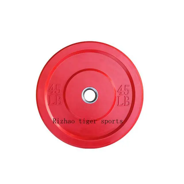 Tiger Sports Custom logo high quality rubber barbell weight color bumper plate