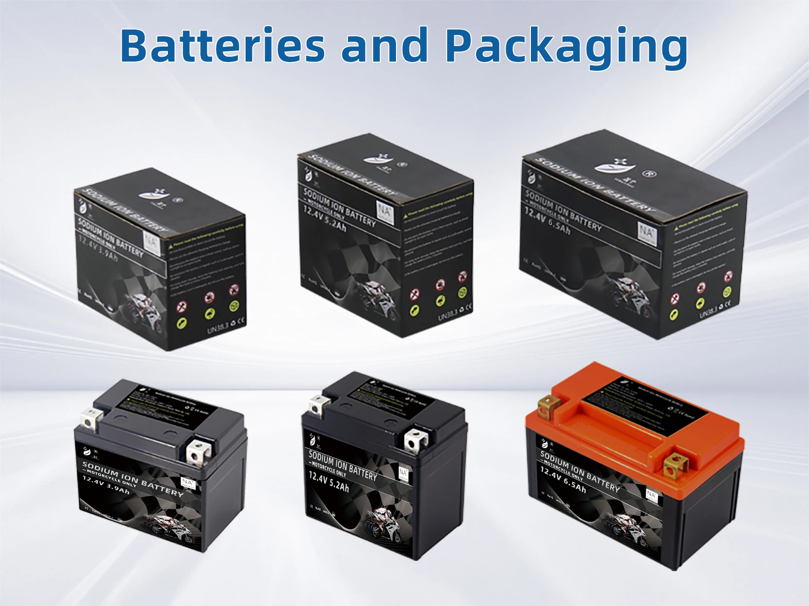 12.4V 5.2Ah Sodium ion batteries Motorcycle Powersport Battery suitable for 150CC motorbikes