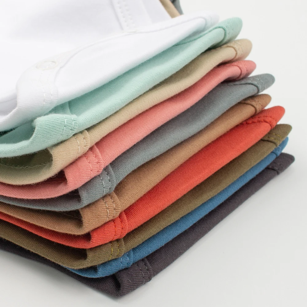 OEM 100% Organic Cotton Soild White Color Unisex Newborn Clothes Infant Bodysuit Baby Pajama Romper Baby Onesie