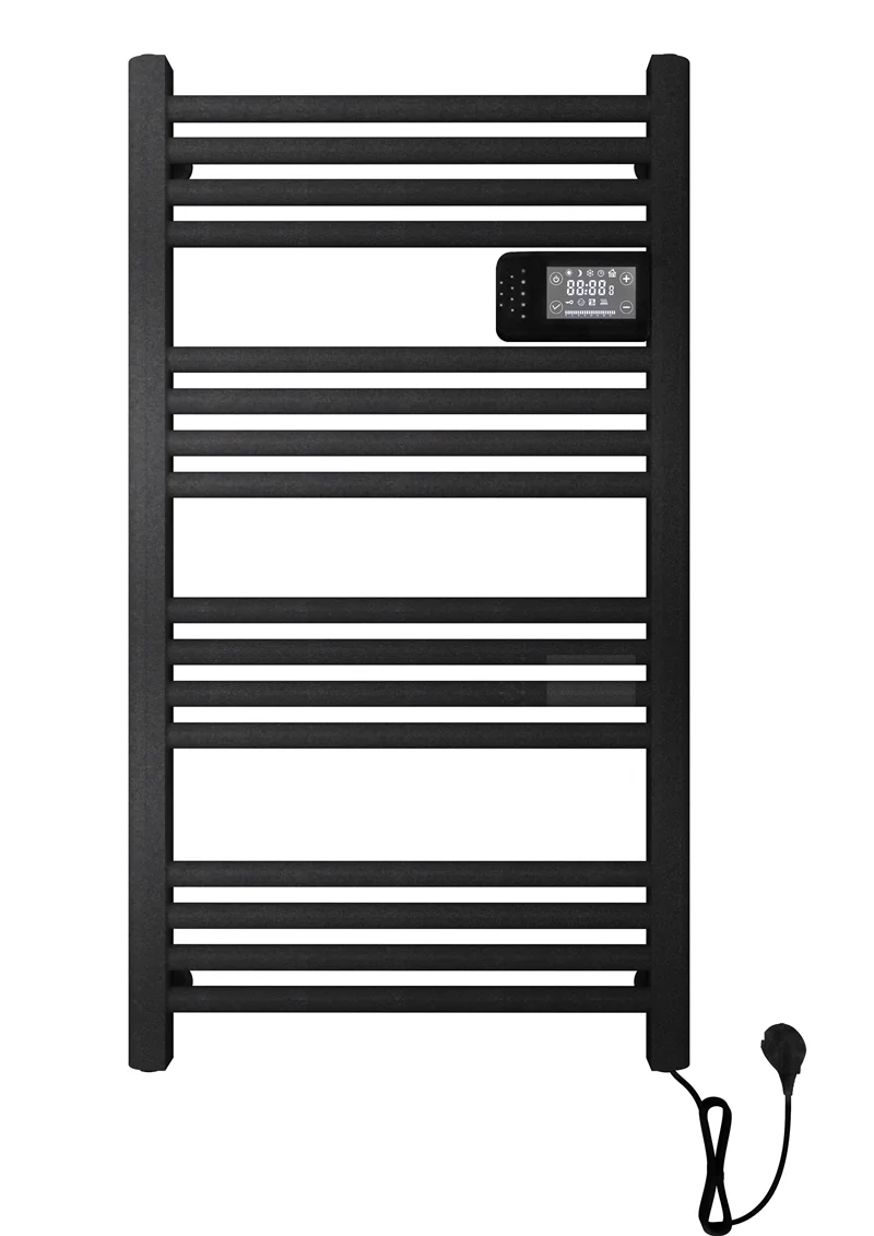 Wall mounted bathroom Aluminum black hot electric heated towel warmer dry heating towel radiator